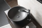 SAPHO - TURF betónové umývadlo na dosku vrátane výpuste, priemer 44cm, čierny granit AR436