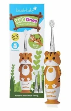 Brush-baby WildOnes Tiger / Elektrická zubná kefka / Sonická / pre deti 0-10 rokov (5060178102826)