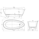 OMNIRES - BARCELONA M+ voľne stojaca vaňa, 170 x 77 cm, biely lesk BARCELONAXLBP