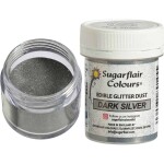 Tŕpyt tmavé striebro 10 g - Sugarflair - Sugarflair