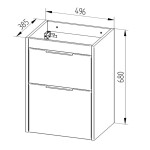 Mereo Vigo, kúpeľňová skrinka s keramickým umývadlom 51 cm, biela CN310