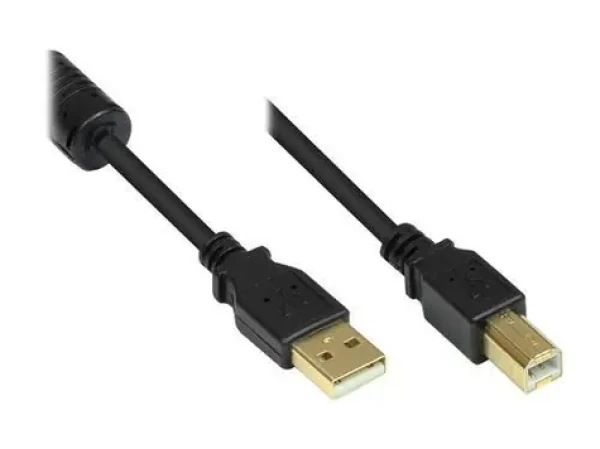 Good Connections USB 2.0 AB čierna / Kábel / USB-A - USB-B / 5 m / s ferritom (GC-M0083)
