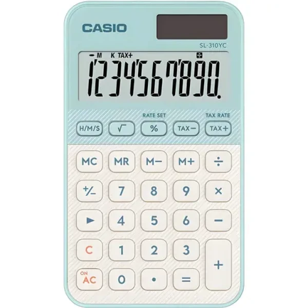 Casio SL 310 YC LG zelená / Kalkulačka / desaťmiestna / duálne napájanie