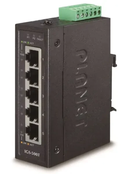 Planet IGS-500T / Switch priemyselný / 5x 1000Base-T / DIN / IP30 / -40 až +75 °C (IGS-500T)