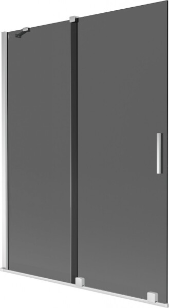 MEXEN/S - Velar dvojkrídlová posuvná vaňová zástena 130 x 150, grafit, chróm 896-130-000-41-01