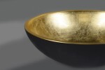 SAPHO - MURANO BLACK-GOLD sklenené umývadlo na dosku, priemer 40cm, čierna/zlata AL5318-77