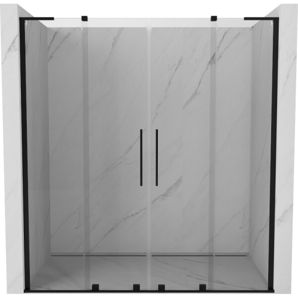 MEXEN/S - Velar L Duo posuvné sprchové dvere 200, transparent, čierna 871-200-003-02-70