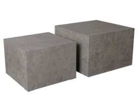Súprava štvorcových stolíkov Maddox,imitácia šedého kameňa, 2 ks%