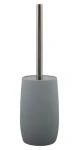 MSV ASTI šedá / WC kefa / plastová nádoba / nerezová rukoväť / 9 x 34,5 cm