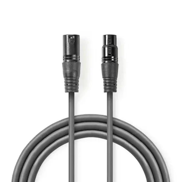 Nedis Vyvážený Audio kábel XLR 3pinový (M) - XLR 3kolíková (F) 1.50 m tmavo šedá (COTH15010GY15)