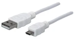 Manhattan USB 2.0 A-Micro B biela / Kábel / 1,8 m / 480 Mbit/s / PVC (324069)
