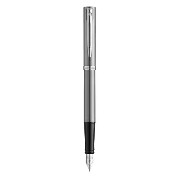 WATERMAN Impression Stainless Steel CT / Plniace pero / hrot F / modrá náplň / darčeková krabička (2225450)
