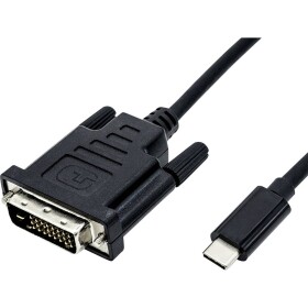 Roline USB-C® / DVI káblový adaptér USB-C ® zástrčka, DVI-D 24+1pol. Zástrčka 2.00 m čierna 11.04.5831 Kábel pre displeje USB-C®; 11.04.5831