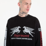Tričko REPRESENT Mesh Pegasus Long Sleeve T-Shirt UNISEX Jet Black XS