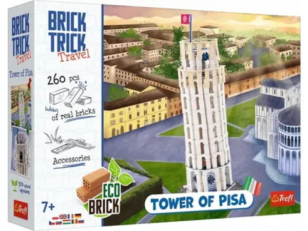 Trefl 3D Puzzle Brick Trick Travel - Veža Pisa