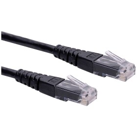 Roline 21.15.1525 RJ45 sieťové káble, prepojovacie káble CAT 6 U/UTP 0.50 m čierna netienený 1 ks; 21.15.1525