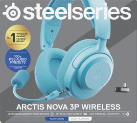 SteelSeries SteelSeries Gaming Headset | Arctis Nova 3PW | Bluetooth | Over-ear | Noise canceling | Wireless | Aqua