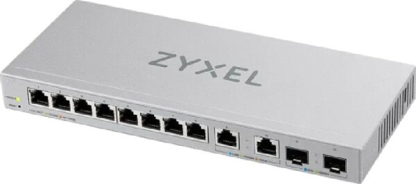 ZyXEL Zyxel XGS1210-12 - V2 - Switch - managed - 8 x 10/100/1000 + 2 x 100/1000/2.5G + 2 x 1 Gigabit/10 Gigabit SFP+ (Uplink) - Desktop, wandmontierbar