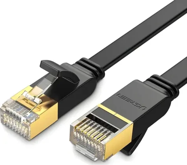 Ugreen NW106 čierna / Sieťový kábel / Cat 7 STP / RJ45 / 10 m / plochý (11265B)
