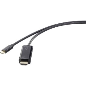 Renkforce USB-C® / HDMI káblový adaptér USB-C ® zástrčka, Zástrčka HDMI-A 0.50 m čierna UHD 4K @ 60 Hz RF-4531590 Kábel pre displeje USB-C®; RF-4531590