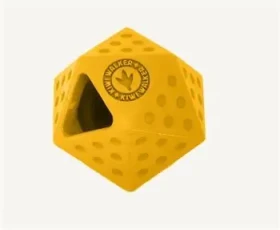 KIWI WALKER Gumová hračka ICOSABALL MAXI oranžová / Hračka pre psov / S otvorom na maškrty / 9 cm (RUB-253)
