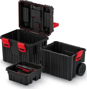 Kistenberg Box na náradie na kolieskach HEAVY čierny / Pojazdný box / 71 l / Plast (KHVW)