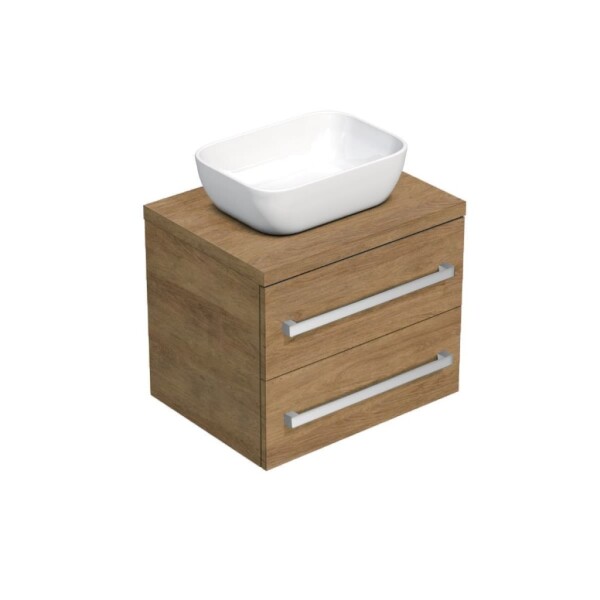 Kúpeľňová skrinka s krycou doskou SAT Cube Way 60x47,5x46 cm dub Hickory CUBE461603DH45 CUBE461603DH45