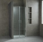 OLSEN SPA - Sprchové dvere VITORIA NEW - FARBA rámu - Hliník leštený, Rozmer A - 80, Smer zatvárania - Univerzálny Ľavé / Pravé, Výplň - Číre bezpečnostné sklo - 6 mm OLBENW102680CC