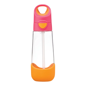 B.box Fľaša na pitie so slamkou 600 ml - ružová/oranžová EUR
