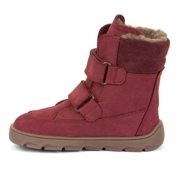 Dievčenská zimná barefoot obuv ZERU TEX WINTER Bordaux, Froddo, G3160240-5, červená - 38