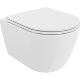 MEXEN/S - Carmen Závesná WC misa Rimless Tornado vrátane sedátka s slow slim, duroplast, biela lesk 30880300T