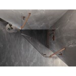 MEXEN/S - Lunar sprchovací kút päťboký krídlový pravá 100 x 100, transparent, meď kartáčovaná 831-100P-100L-65-00-P