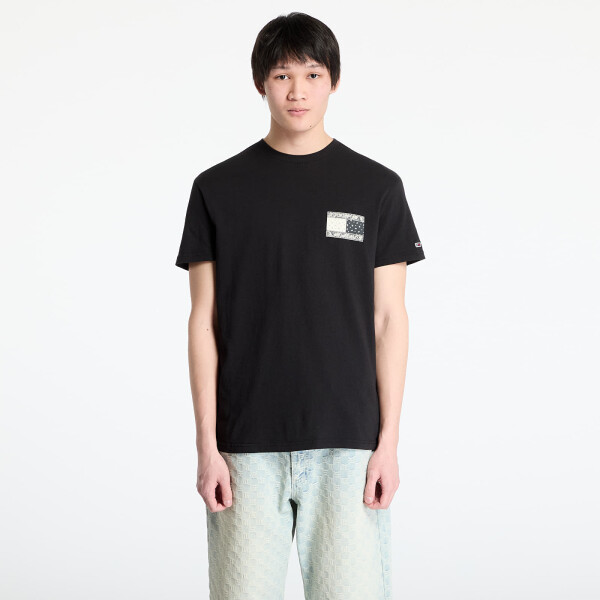 Tričko Tommy Jeans Regular Paisley Flag Tee Black L