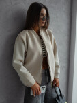 Dámska béžová zateplená mikina Bomber (82158) odstíny béžové XL (42)