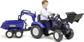 Traktor šliapací New Holland T8 s nakladačom, rýpadlom a maxi vleč, Falk, W012723