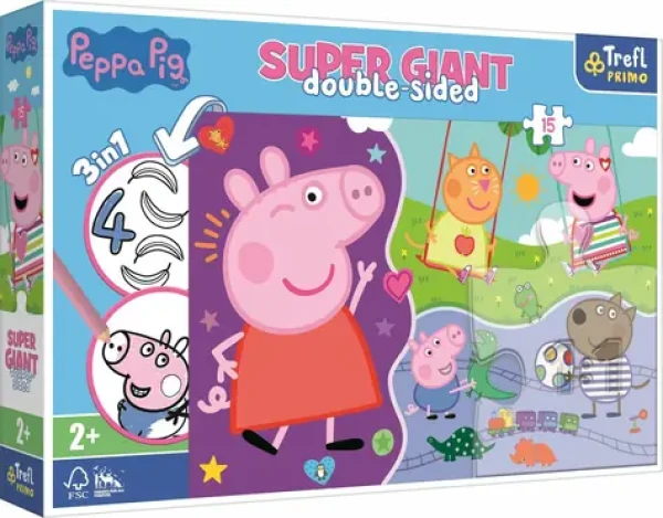 Trefl - Puzzle - Obojstranné puzzle Prasiatko Peppa SUPER GIANT