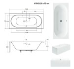 BESCO - Obdĺžniková vaňa VITAE - Nožičky k vani - S nožičkami, Rozmer vane - 150 × 75 cm VANVITAE150+OLVPINOZ