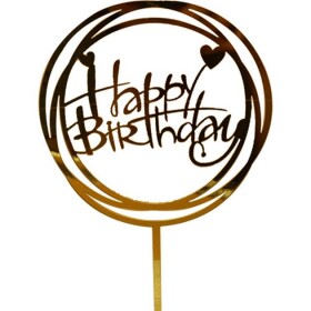Zápich do torty Happy Birthday v kruhu 10 cm - Cakesicq - Cakesicq