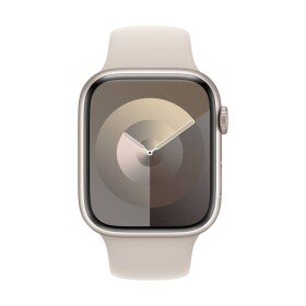 Apple Watch Series 9 GPS 45 mm hliníkový plášť športové náramok starlight (hviezdny svit) M/L; MR973QF/A