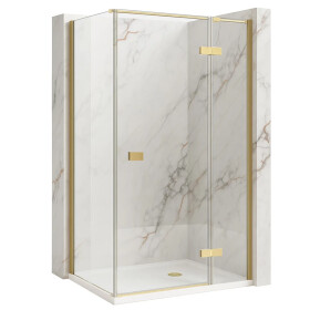 REA/S - Sprchovací kút Atlas 100x90 Brush Gold vpravo KPL-K4475