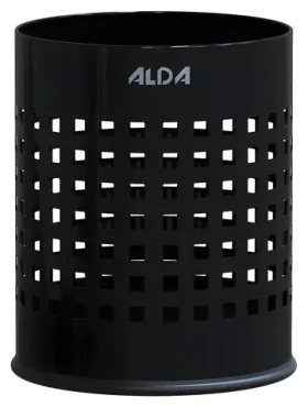 Alda Officer čierna / Odpadkový kôš / 7 l / lakovaná oceľ / dierovaný design