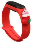 Hurtel Vianočný remienok s ponožkou pre XIAOMI Mi Band 3 a 4 červená / Remienok / Silikónový / Vianočný motív