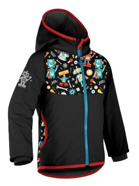 Detská softshellová bunda s fleecom Unuo Basic Roboti čierna 98/104 EUR