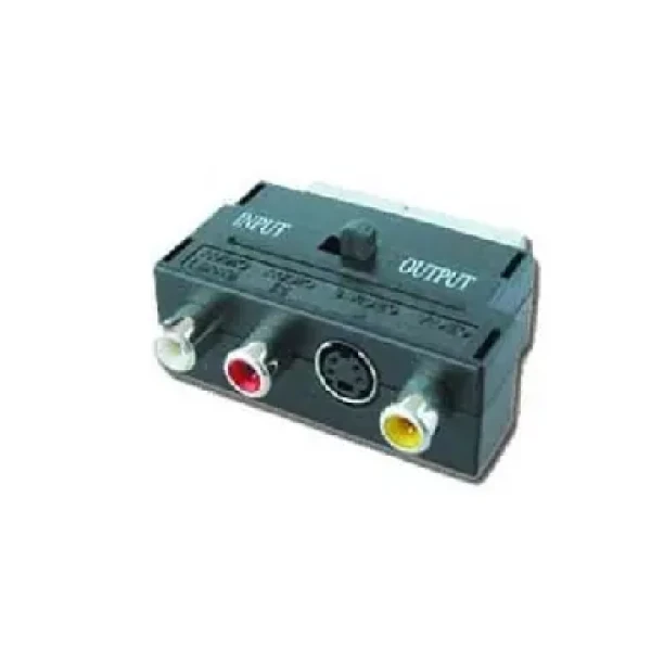 Gembird redukcia SCART / 3 CINCH (RCA) + 1 S-Video (prepínateľná IN/OUT) (CCV-4415)
