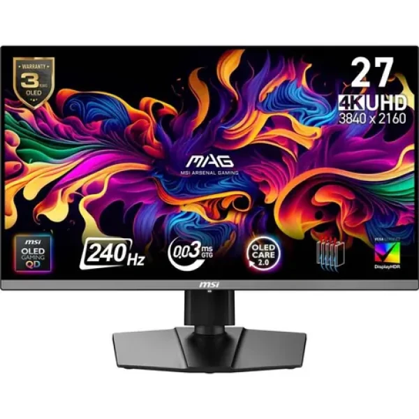 26.5" MSI MAG 272UP QD-OLED X24 čierna / 4K / QD-OLED / 16:9 / 0.03ms / 1500000:1 / 250cd-m2 / HDMI + DP + USB-C / VESA (MAG 272UP QD-OLED X24)