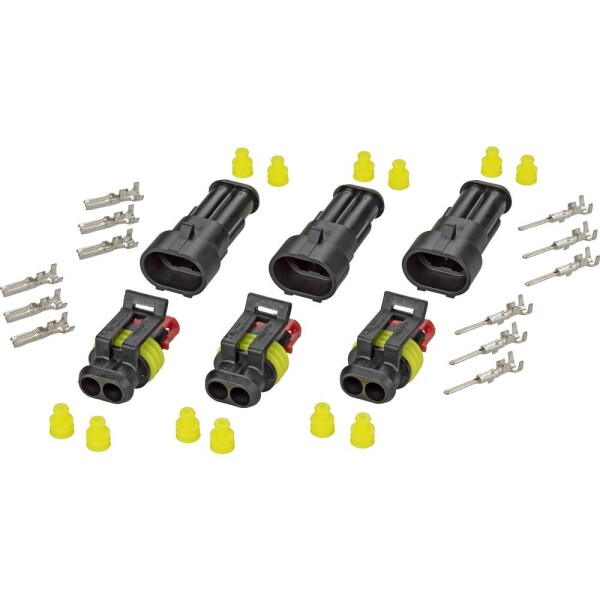 TE Connectivity sada konektorov Superseal AMP-Superseal 1.5mm Series Počet pólov 2 Raster (rozteč): 6 mm 30S003 1 sada; 30S003