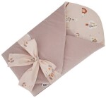 EKO Zavinovačka bavlnená s kokosovou vyberateľnou vložkou VELVET My farm Powder pink 75x75 cm