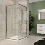 Mereo Kora Lite sprchový set: sprchovací kút 80x80x185cm, chróm ALU, sklo číre, 80 cm, vanička, sifón CK34133ZH