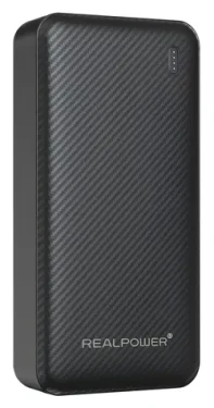 RealPower PB-20000 SSB čierna / Powerbanka 20 000 mAh / Pevnolátková batéria / USB-C 20W / USB-A 22,5W (558789)
