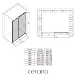 CERANO - Sprchové posuvné dvere Varone POINT Ľ/P - 6 mm - chróm, transparentné sklo - 130x195 CER-DY505-130-195